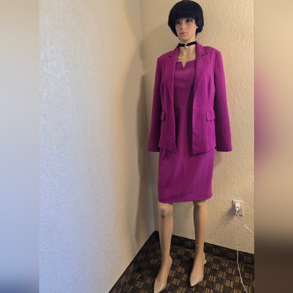 Jones New York Pink Sheath Midi Dress Scoop Neck Cocktail